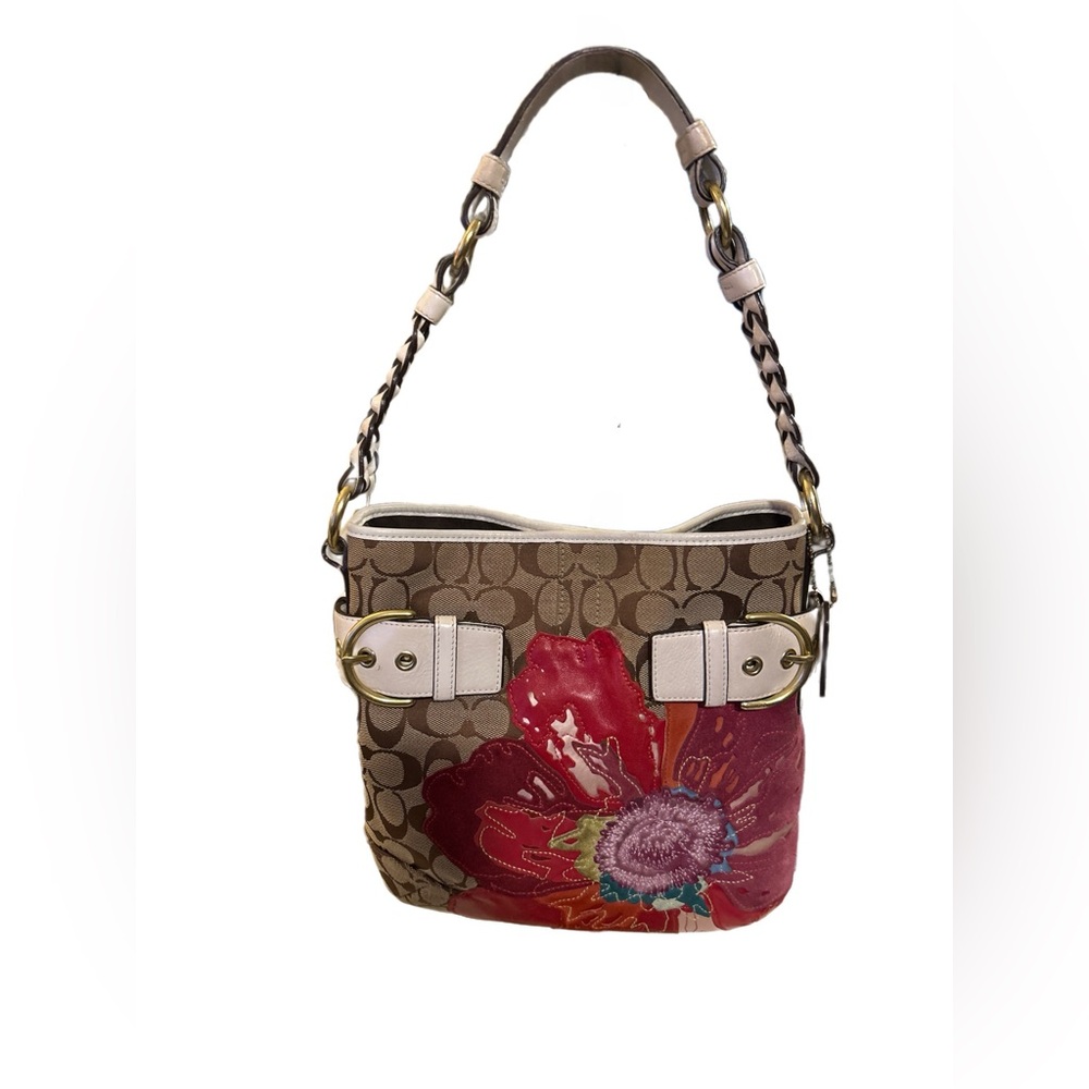 Coach Brown and Red Shoulder Bag